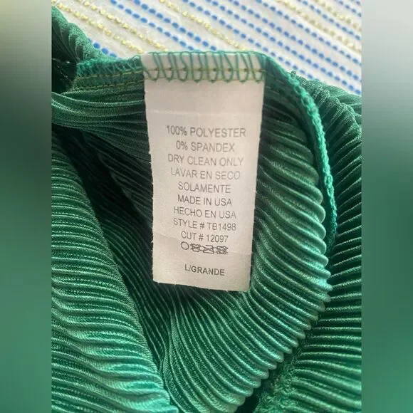 MONACO Suit Women Green 2 Pieces Shirt and pants set Sz L very comfortable NEW